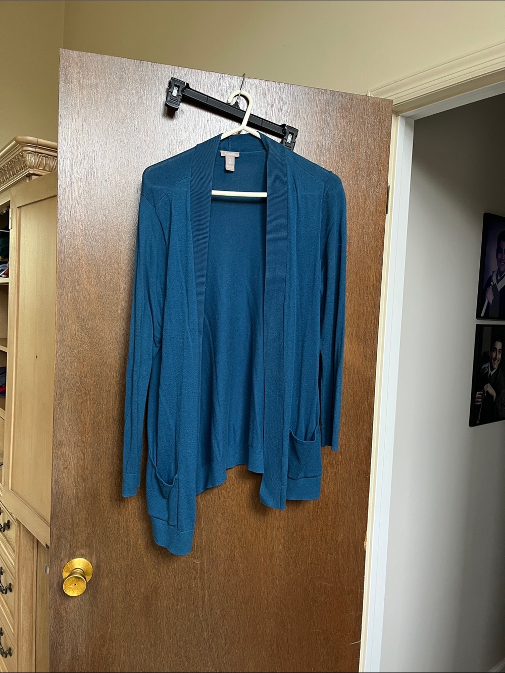 Chico's Teal Open-Front Lightweight Cardigan